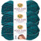 Lion Brand Garn Wool-Ease Thick & Quick Yarn, weiches und sperriges Garn zum Stricken, Häkeln und Basteln, 3er-Pack, Deep Lagoon