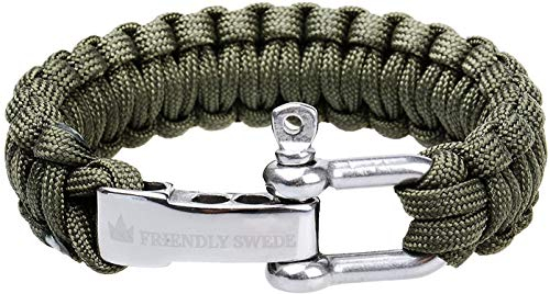 The Friendly Swede Paracord Survival-Armband mit Edelstahlverschluss - ideales Zubehör für Ihre Überlebensausrüstung