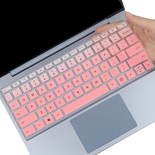 Keyboard Cover for Microsoft Surface Laptop Go 12.4, 12.4 Surface Laptop Go 3 (2023)/ 12.4 Surface Laptop Go 2 (2022)/ 12.4 Surface Laptop Go (2020), (Not fit Surface go 10.5)-GPink