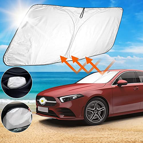 SHAOHAO Compatible con Mercedes W177/X177 2018-2025 /EQA 2022-2025 Parasol Plegable Protección UV y Calor Parasol Parabrisas Mercedes W177 Accesorios