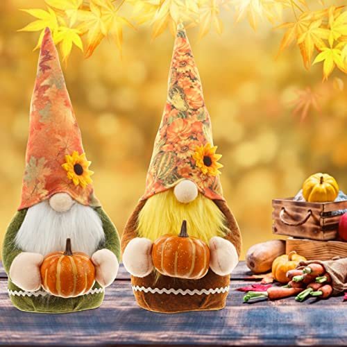 Herbstdeko Figuren Herbst Dekoration Weihnachtsdeko Wichtel Figuren Erntedankfest Herbst Deko Wichtel Plüsch Wichtel Figuren Weihnachten Figur Herbst Weihnachten Deko Tablett Party-Deko (2 Stück)
