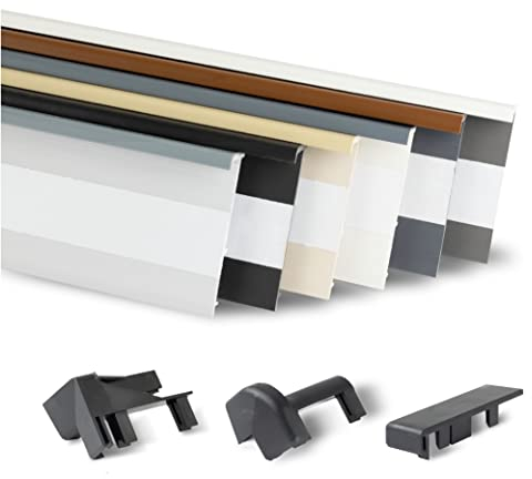 TJ Innenecke für Teppich Fußleisten Grau/Innenecke für Sockelleiste aus hochwertigem PVC/robuste und beständige Innenecke für Kunststoff Teppichleiste