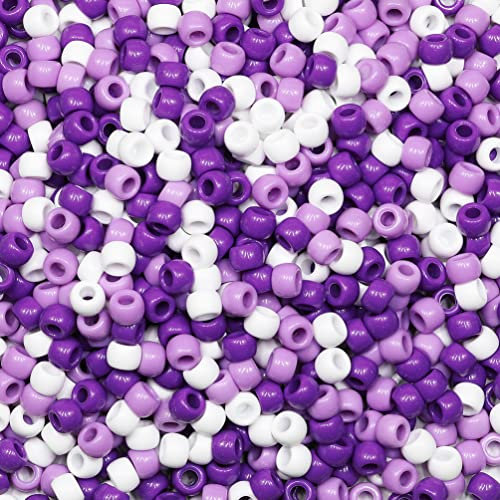 Tibaoffy Crafts Violet Mix Perles 6x9mm, Pony Beads Total Environ 1000pcs