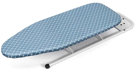 Duwee Tabla de planchar de mesa de 12 x 32 pulgadas con soporte de plancha, pequeña tabla de planchar con cubierta resistente al calor, acolchado de fieltro grueso, tabla de planchar portátil con