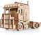 EWA Eco-Wood-Art Truck Road King Mechanisches 3D-Modell eines Lastwagens ist mit einem aufziehbaren Metallfedermotor und rotierenden Vorderrädern ausgestattet, natürlich