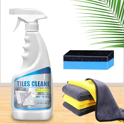 2025 Verbessertes Fliesen-Reinigungsspray, Tile Grout Cleaner Sprayer, Sprüher, ultimativer Fugenreiniger für Fliesenböden, Fugen- und Fliesenreinigung, robustes Reinigungsspray (1 stück)
