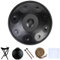D-Moll Handpan-Trommel in 432 Hz, 9, 10, 12 Noten, 55,9 cm Stahl-Handtrommel mit Tasche, Schlägeln und Ständer, perfekt für Meditation, Yoga und Entspannung