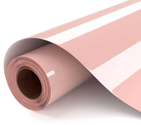 UIOK Plotterfolie Textil, Koralle Flexfolie Plotter Textil 30.5x182cm Textilfolie Plotter,Boho Bügelfolie Plotter für DIY T-Shirt, Heat Transfer Viny für Cricut & Silhouette Cameo