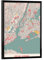 artboxONE Poster mit schwarzem Rahmen 18x13 cm Städte/New York New York Stadtplan - Bild New York