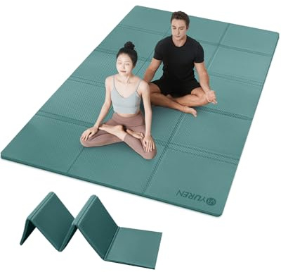 RYTMAT Yogamatte Faltbar Groß 200×130cm TPE 10mm Dicke Gymnastikmatte Faltbar Rutschfest Fitnessmatte für Yoga und Gymnastik zu Zuhause, Fitnessstudios, Reisen, Camping