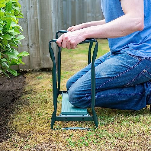 Hardys Heavy Duty Garden Kneeler Seat with Handles | Multi Use Adjustable Portable Stool Chair & EVA Foam Garden Kneeling Pad Mat | Includes Garden Tools Bag Holder Pouch