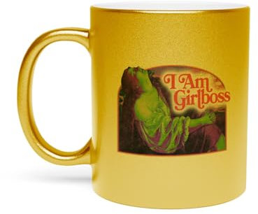 Fabulous Mug Doré en Céramique Chromé - I am Girlboss Girl Boss Collage Vintage Illustration Art Humour Parodie Meme Humour - 325 ml