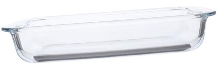 Ciieeo Utensilios Para Hornear Pan Pan Tostado Pan Horno Oblongo Plato Para Hornear Placa De Cocina Bandeja De Microondas Transparente De Vidrio Templado Parrilla Bandeja Microondas