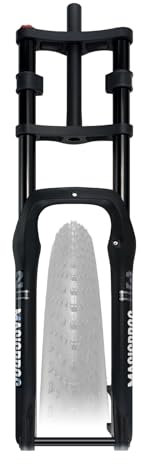 HZXQCVB 20''/26'' Fourche Fat Bike Pneu 4.0 Fourche À Suspension Air 1-1/8'' Frein À Disque Axe Traversant 15x135mm Voyage 190mm Rebond Réglable Fourche pour Snow Beach Bike(26IN)