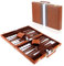 Vehipa Backgammon-Set, 11 Zoll Tragbares Reisespielset mit Tragegriff, für Erwachsene (Braun)