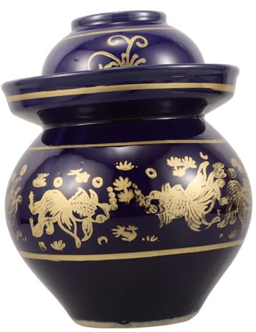 DECHOUS Traditional Chinese Ceramic Kimchi Jar Homemade Water Seal Fermenting Jar Lid