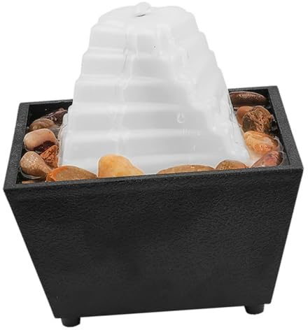 Cabilock Fontaine de Table Ensemble 1 Pièce et Décorative Éclairage LED Flux d'eau Apaisant en ABS et Galets, Ornement Unique pour Bar ou Meuble à Vin