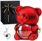 Ours en Rose Eternelle, Cadeau Fête des Mères, Ourson Rose Eternelle avec Boîte à Bijoux et Collier en Forme de Cœur, Cadeau Maman, Mariages, Anniversaire, Idée Femme Maman, Cadeau Original pour Maman