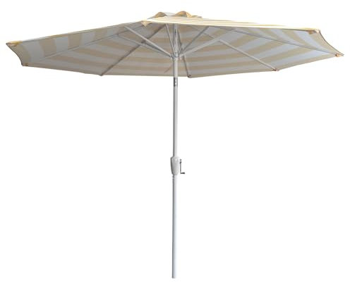Happy Garden Gerader Sonnenschirm BANDOL rund 2,70m Durchmesser gelb gestreift