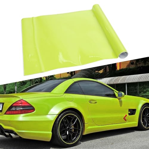 Vinylfolie Folie Wrap in Neon Gelb Ideal für kreative Auto Modifikationen und Design (Neon Gelb)