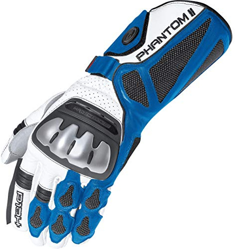 Held Motorradhandschuhe lang Motorrad Handschuh Phantom II Handschuh weiß/blau 7,5, Herren, Sportler, Ganzjährig, Leder