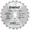 Trend Wood Mitre Saw Blade, 250mm Diameter, 30mm Bore, 24 Teeth, 3mm Kerf, -5° Hook, TCT, Coarse Finish, CSB/CC25024