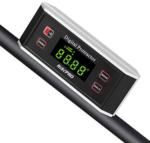Inclinometer, RISEPRO® Digital Protractor Angle Finder Level Inclinometer Magnetic V-Groove 0~360 degree with Backlight 82413B