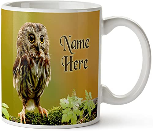 KRAFTYGIFTS Personalised Barn Owl Mug Owls Coffee Cup Custom Tea Mug Birthday Gift for Him ST728