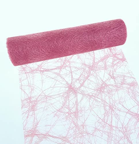 Sizoweb Tischband - 25 Meter Rolle + 100 Deko Sterne in Gold Gratis (30cm Breite, Rosa)