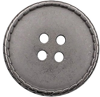10 Stück Knöpfe günstig silber matt 4 Loch Metallknöpfe rund mit geriffeltem Rand in 4 Größen Metall Knöpfe flach (20mm)
