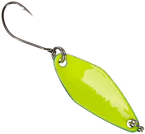 FTM Spoon Tremo 2, 9cm - Forellenblinker zum Ultra Light Angeln auf Forellen, Forellenköder zum Spinnangeln, Spinnköder, Blinker, Farbe:grün-schwarz/gelb, Gewicht:0, 9g