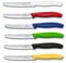 Victorinox 6 Stück Tafelmesser - Küchenmesser - Brötchenmesser Swiss Classic mit Wellenschliff - Swiss Made - Farbenfroh