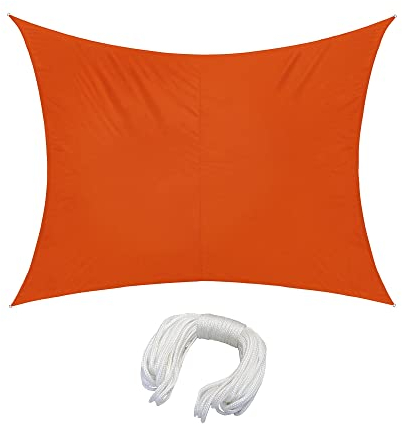 jarolift Voile d'ombrage Pare-Soleil rectangulaire, Hydrofuge, Brise-Soleil pour terrasse, Jardin, Balcon, Tissu Polyester 500 x 400 cm, Orange