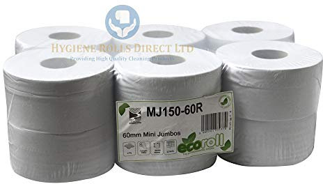 Mini Jumbo Toilet Rolls 95mm x 150M Roll 2 Ply 76mm Core Pk12
