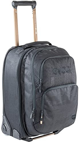 EVOC TERMINAL Bag 40+20 Reisetrolley, Schwarz | Reisetasche mit Rollen und angeschlossenem Rucksack, Teleskopgriff, austauschbare Skate-Rollen, extraleicht, Handgepäckgröße