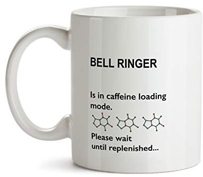 Bell Ringer Gift - Funny Caffeine Molecule Loading Mug - Coffee Cup