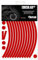 VFLUO CircularTM, Motorrad Retro reflektierende Felgenrandaufkleber Kit (1 Felge), 3M TechnologyTM, 10mm breit (XL), Rubin rot