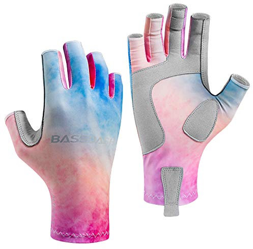 Bassdash ALTIMATE UPF 50+ Damen Angeln Handschuhe UV Sonnenschutz Fingerlos Für Kajak Fahren Paddeln Wandern Radfahren Fahren Training