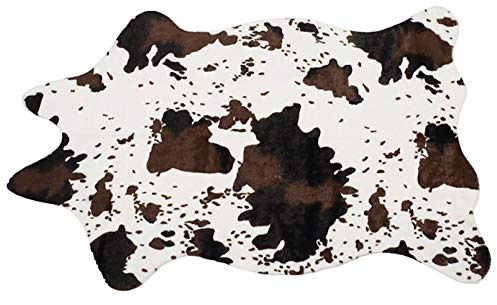 Goklmn Kreativer großer Kuhfell-Teppich, 100 x 75 cm, Kuhfellimitat, für Zuhause, Wand, Treppenhaus, Innenboden, Arbeitszimmer, Dekoration, Weiß