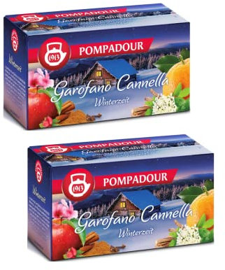 Pompadour 1913 Infuso Garofano Cannella Miscela alla Frutta Aromatizzata - 2 x 20 Bustine di Tè (60 Grammi)