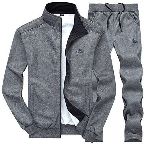 LBL Track Suits for Men Set Hoodie and Joggers Set Long Sleeve Warm Sports Suits Dark Grey XL