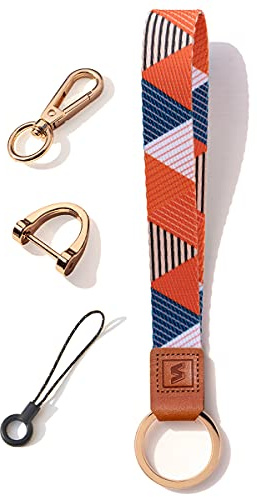 SENLLY Armband Schlüsselanhänger Kurz, Originellem Musterdesign Schlüsselband für Schlüssel