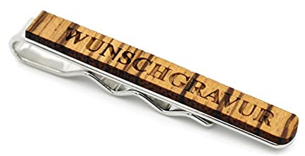 NaturSchatulle Krawattennadel Holz Zebrano Personalisierte Krawattenklammer 5cm Edelstahl Herren Krawatten Clip Tie Bar Hochzeit Business Bräutigam