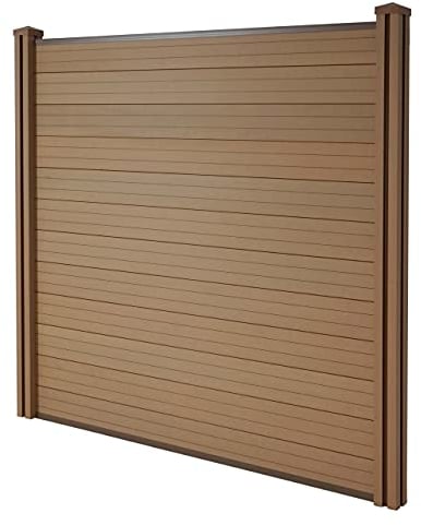 Mendler WPC-Sichtschutz Sarthe, Windschutz Zaun, WPC-Pfosten Basiselement, 1,95m - Teak