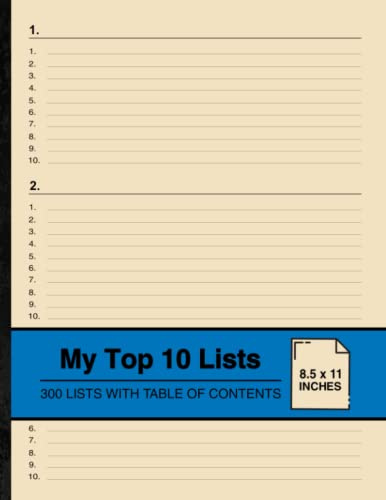 My Top 10 Lists: The List Journal Notebook | For the List Maker who Loves Making Lists | Large