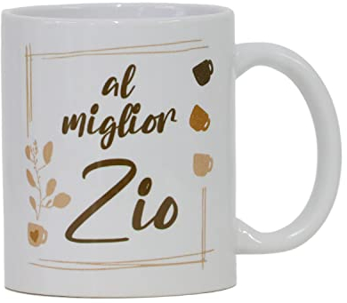 PrintedGift Tazza Mug per Zio - Tazza Al Migliore Zio - Idea Regalo - Bianca, in Ceramica - 300 ml