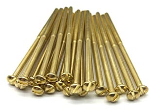 M3.5 Brass/Gold Electrical Socket Screws, 75mm, For Switches, Light Switch, Plug Sockets, 3.5mm x 75mm, (20)