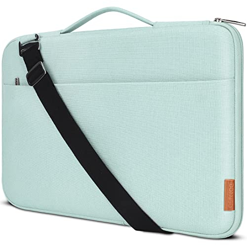 DOMISO 17.3 Zoll Laptop Tasche Hülle Wasserdicht Stoßfestes Notebook Sleeve Case Schultertasche Schutzhülle für 17.3 HP Pavilion 17/Lenovo IdeaPad 320 321/LG Gram 17/ASUS ROG Strix GL702VS,Minzgrün