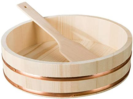 En Bois Hangiri Sushi Bac De Mélange De Riz Bande De Cuivre Japonais Bol De Riz Et Sushis Sushi Oké Pour La Maison Cuisine Restaurant (Pelle Gratuite),72x16cm