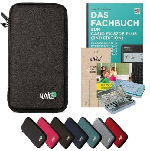 CALCUSO Zubehör Streberpaket Dunkelgrau kompatibel für Taschenrechner Casio FX-87DE Plus 2